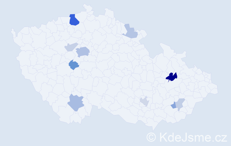 Příjmení: 'Kalač', počet výskytů 30 v celé ČR