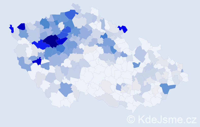 Příjmení: 'Kindl', počet výskytů 1166 v celé ČR