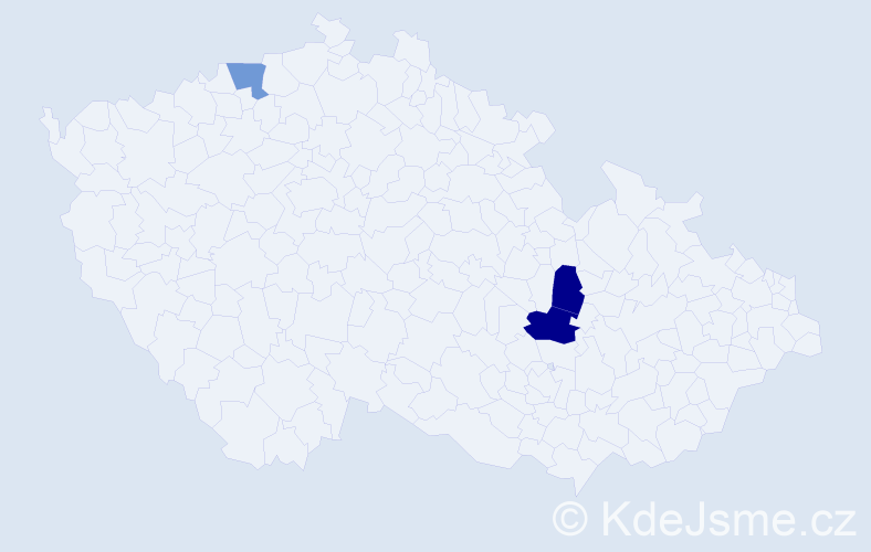 Příjmení: 'Hader', počet výskytů 14 v celé ČR