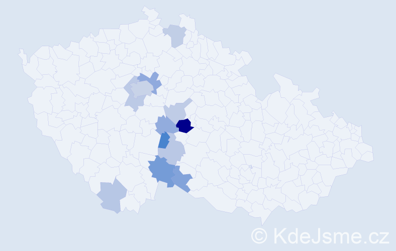 Příjmení: 'Závitkovská', počet výskytů 31 v celé ČR