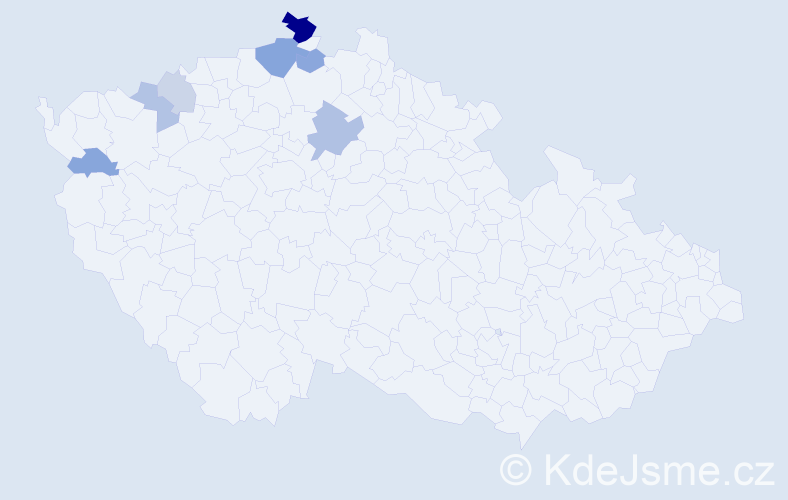 Příjmení: 'Šelmeková', počet výskytů 15 v celé ČR