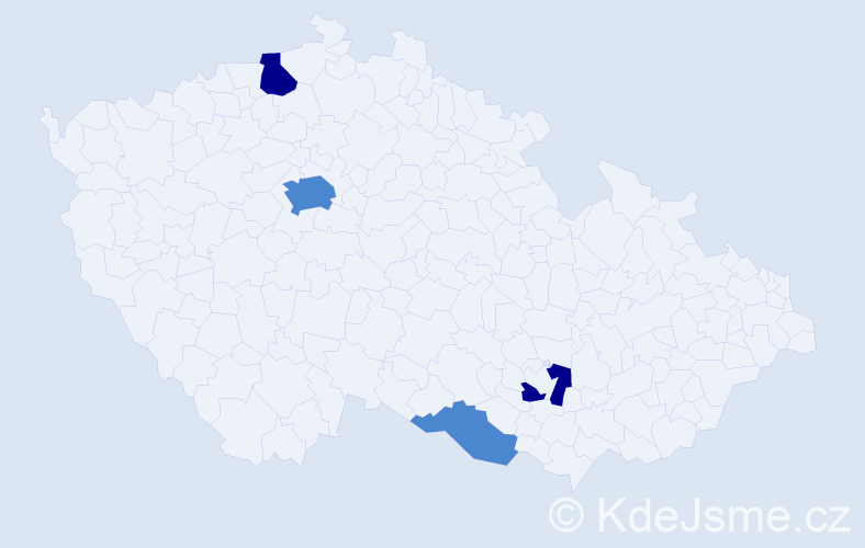 Příjmení: 'Tomány', počet výskytů 8 v celé ČR