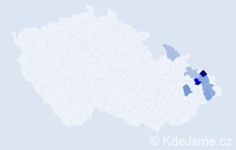 Příjmení: 'Burečková', počet výskytů 28 v celé ČR