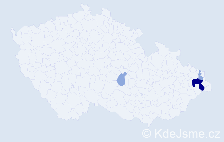 Příjmení: 'Cuprák', počet výskytů 8 v celé ČR