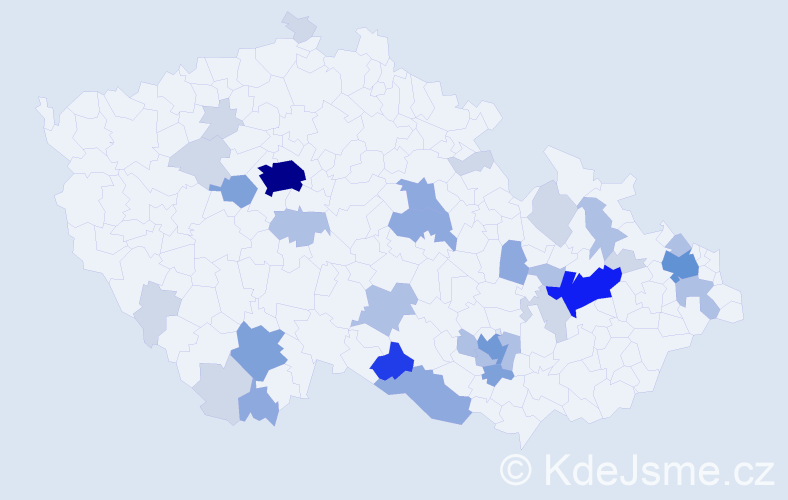 Příjmení: 'Endl', počet výskytů 99 v celé ČR