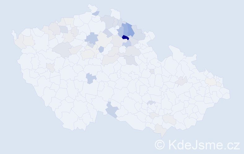 Příjmení: 'Kotyková', počet výskytů 162 v celé ČR