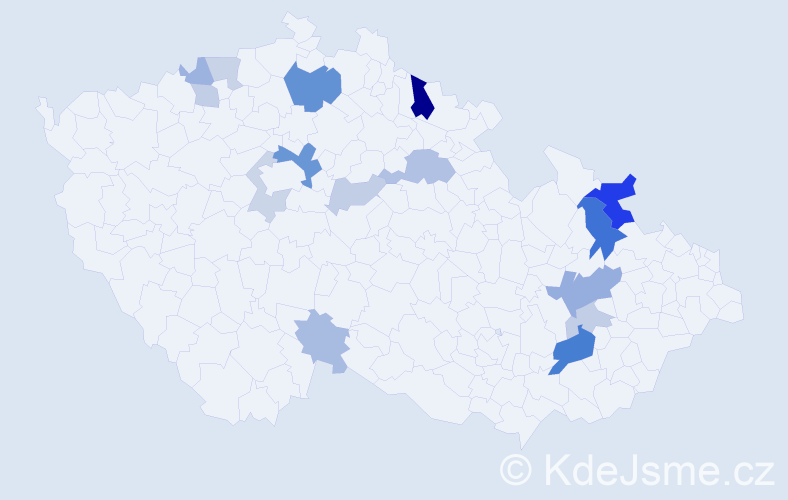 Příjmení: 'Heglasová', počet výskytů 36 v celé ČR
