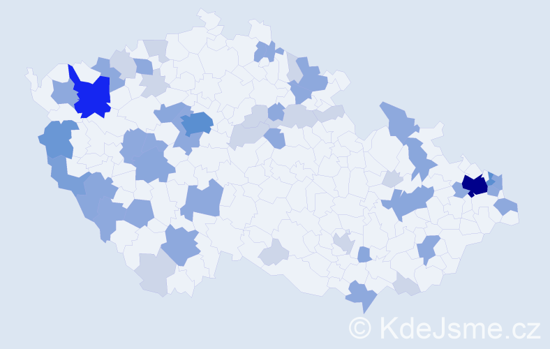 Příjmení: 'Rišková', počet výskytů 123 v celé ČR