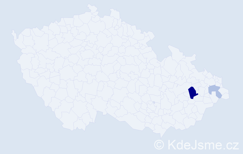 Příjmení: 'Kitan', počet výskytů 4 v celé ČR