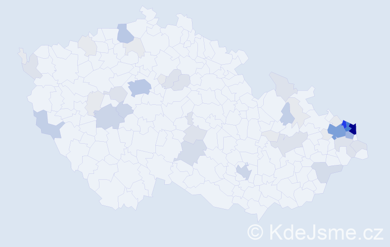 Příjmení: 'Hanusková', počet výskytů 209 v celé ČR