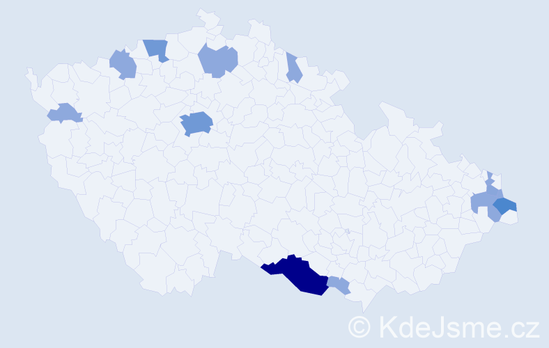 Příjmení: 'Swoboda', počet výskytů 29 v celé ČR