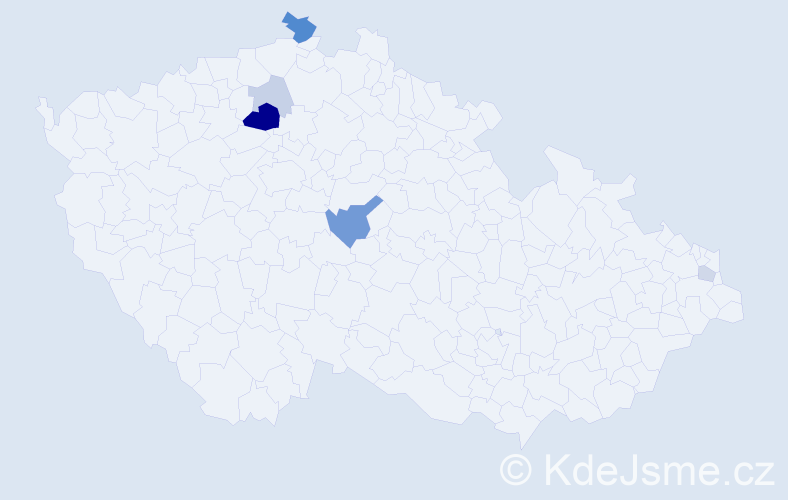 Příjmení: 'Pugr', počet výskytů 14 v celé ČR