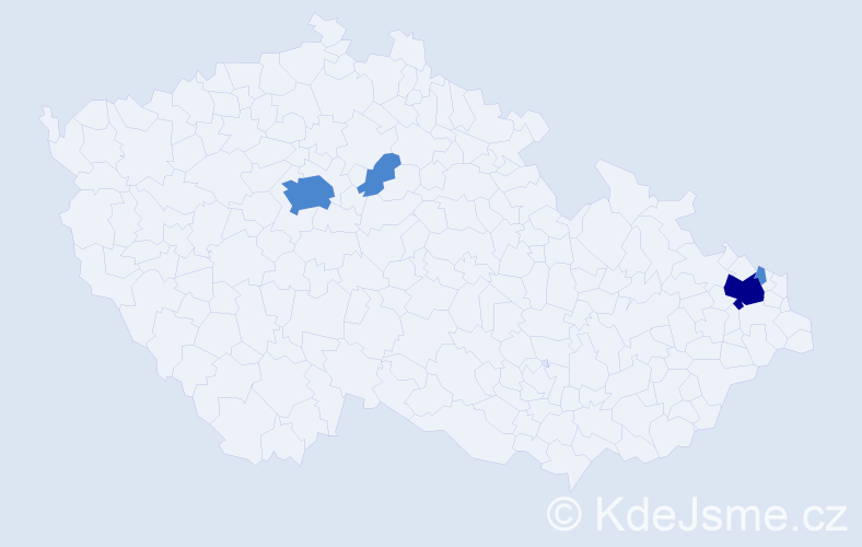 Příjmení: 'Hadrych', počet výskytů 6 v celé ČR