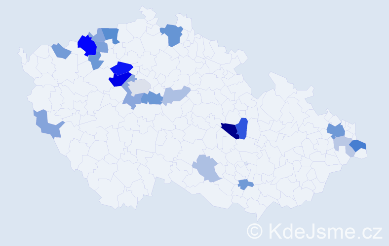 Příjmení: 'Makara', počet výskytů 56 v celé ČR