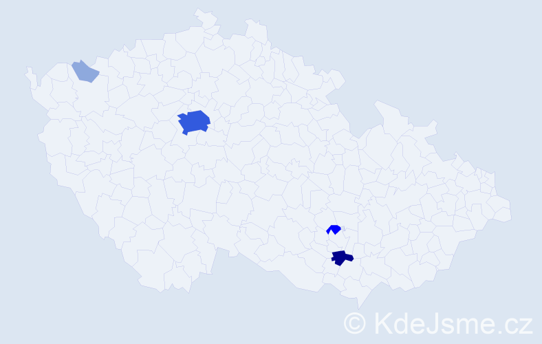 Příjmení: 'Ledbová', počet výskytů 13 v celé ČR