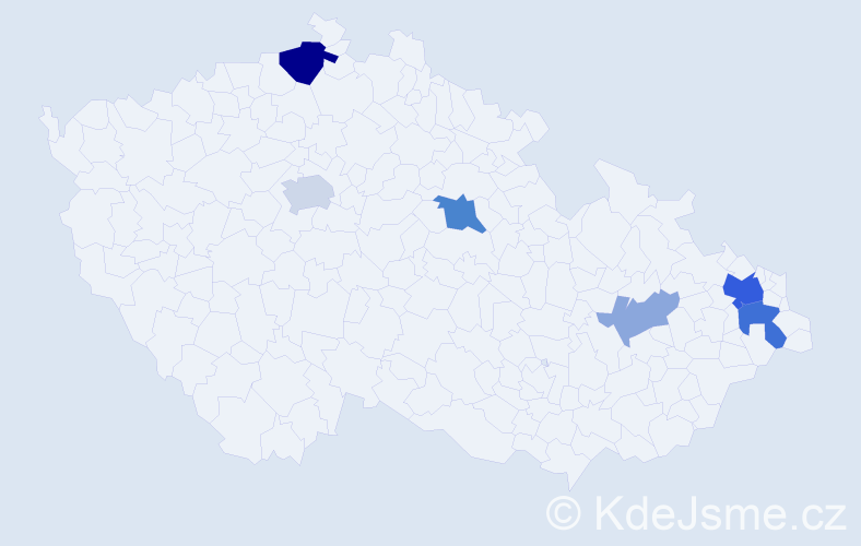 Příjmení: 'Lešanovská', počet výskytů 15 v celé ČR