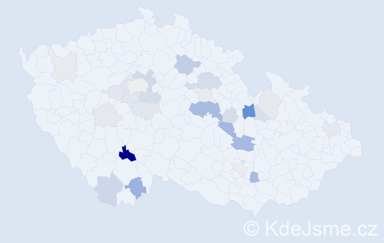 Příjmení: 'Květenská', počet výskytů 65 v celé ČR