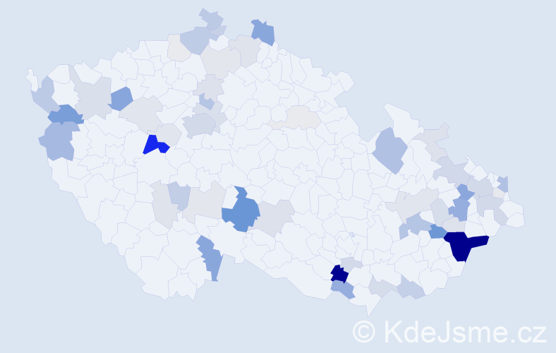 Příjmení: 'Provázková', počet výskytů 182 v celé ČR