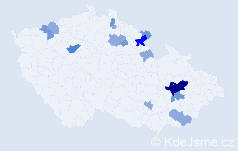 Příjmení: 'Teimerová', počet výskytů 31 v celé ČR