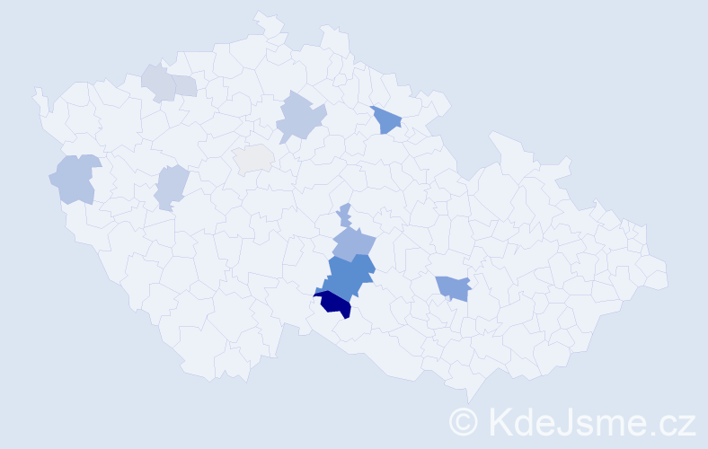 Příjmení: 'Fatrová', počet výskytů 26 v celé ČR