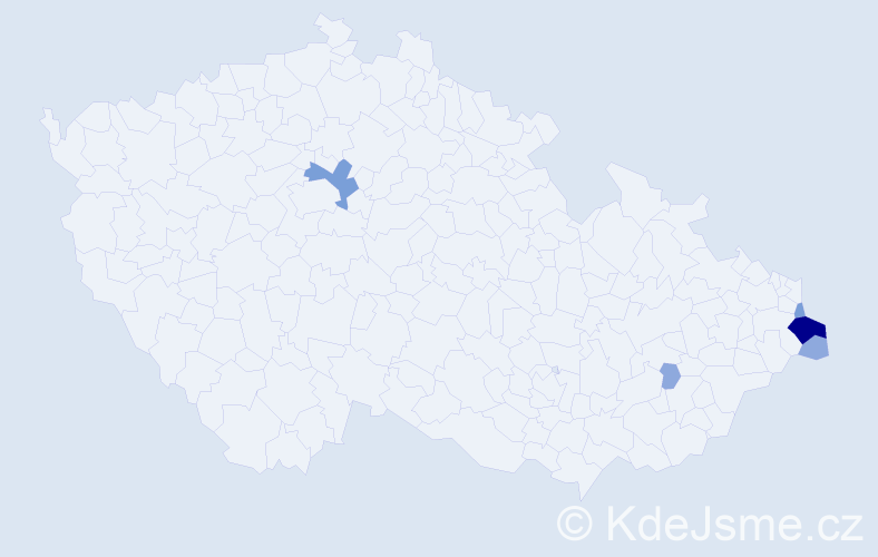 Příjmení: 'Myrdaczová', počet výskytů 13 v celé ČR