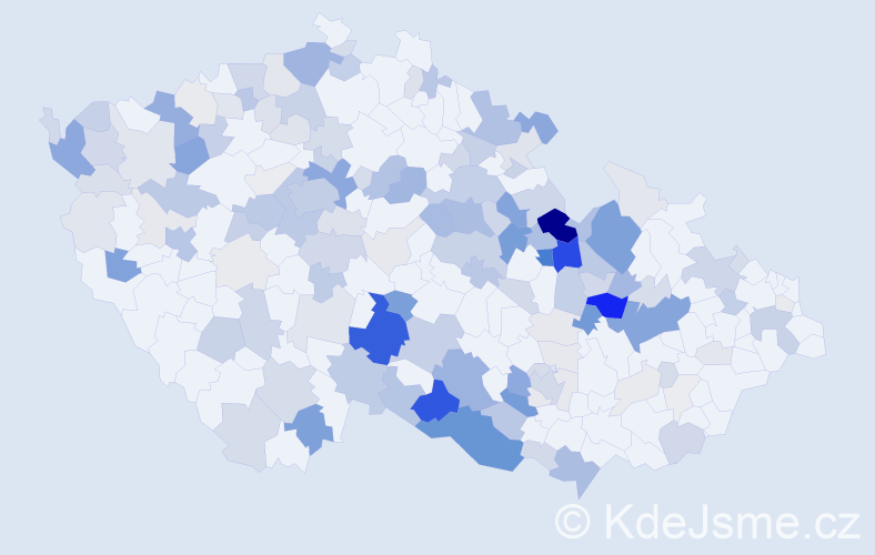 Příjmení: 'Vyhnálek', počet výskytů 523 v celé ČR