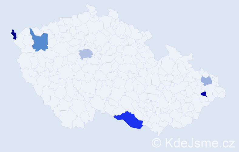 Příjmení: 'Gáfrik', počet výskytů 14 v celé ČR