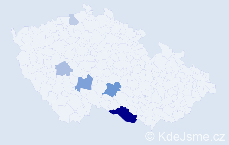 Příjmení: 'Babínková', počet výskytů 15 v celé ČR