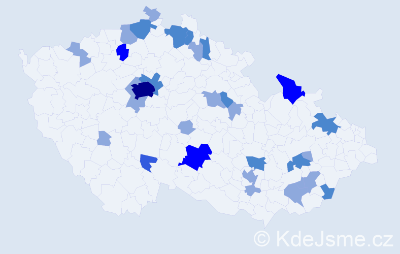Příjmení: 'Buryánková', počet výskytů 56 v celé ČR