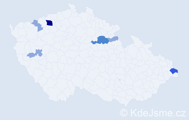 Příjmení: 'Cebová', počet výskytů 14 v celé ČR