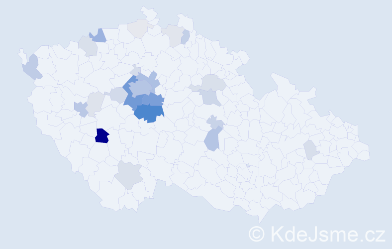 Příjmení: 'Troníček', počet výskytů 144 v celé ČR