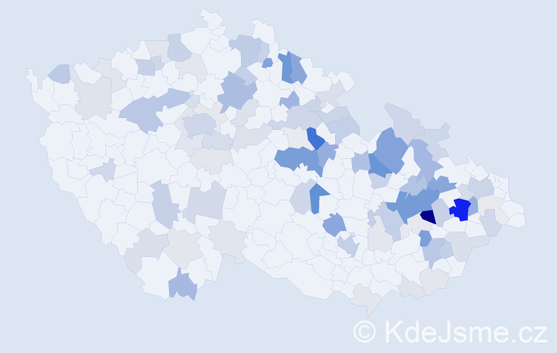 Příjmení: 'Doubravský', počet výskytů 304 v celé ČR