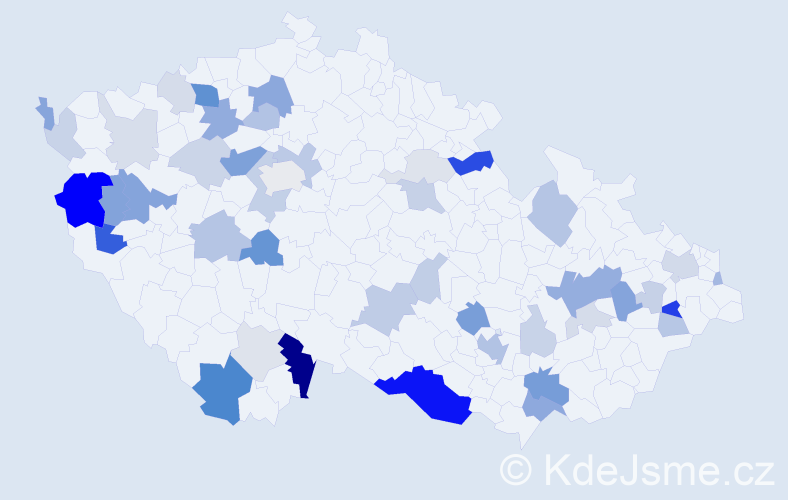 Příjmení: 'Galková', počet výskytů 119 v celé ČR