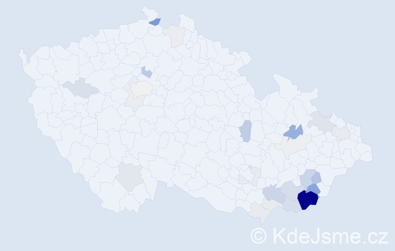 Příjmení: 'Slinták', počet výskytů 105 v celé ČR