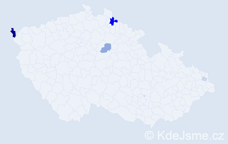 Příjmení: 'Bajcár', počet výskytů 8 v celé ČR
