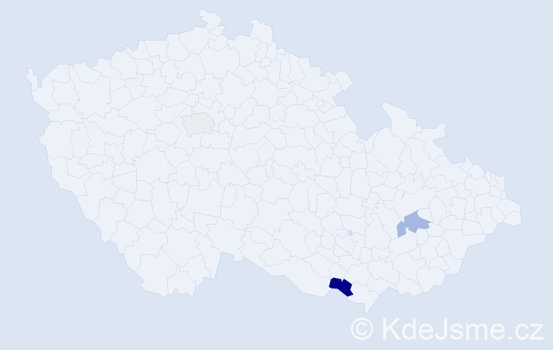 Příjmení: 'Kavula', počet výskytů 10 v celé ČR