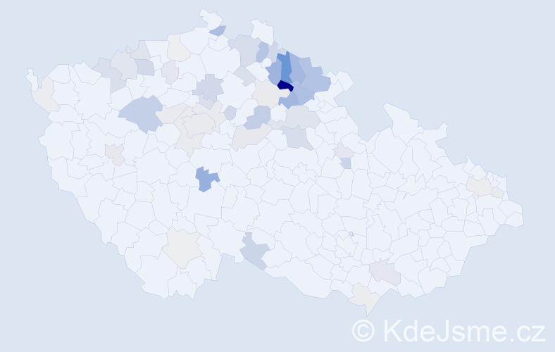 Příjmení: 'Kotyk', počet výskytů 180 v celé ČR