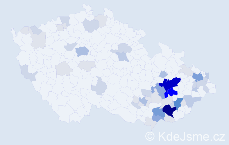 Příjmení: 'Habáňová', počet výskytů 183 v celé ČR