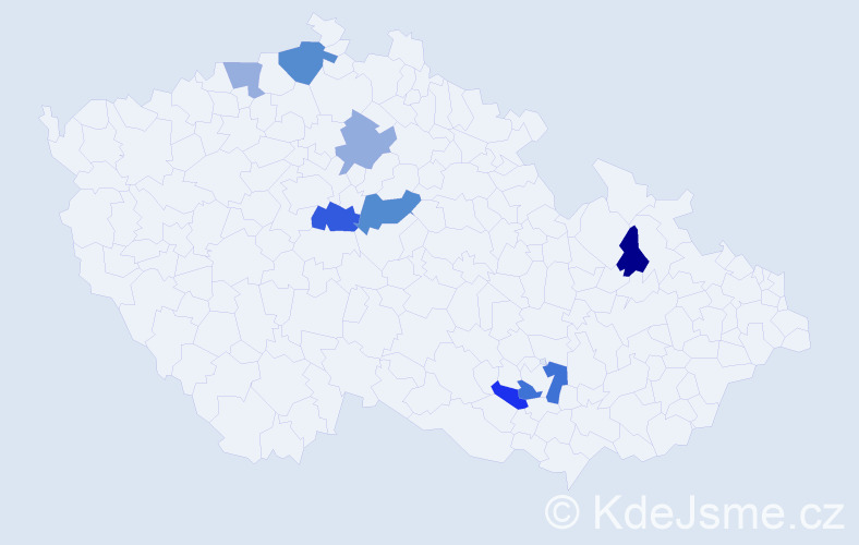 Příjmení: 'Demus', počet výskytů 12 v celé ČR