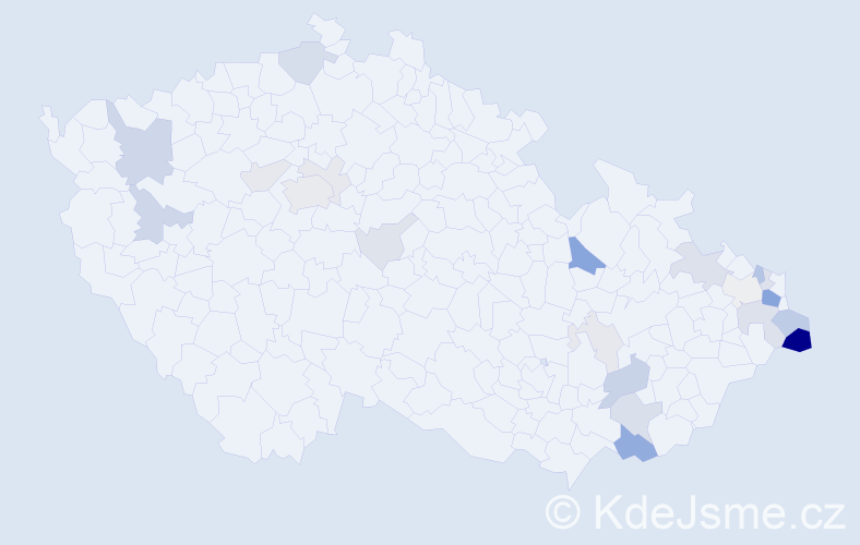Příjmení: 'Tatarková', počet výskytů 64 v celé ČR
