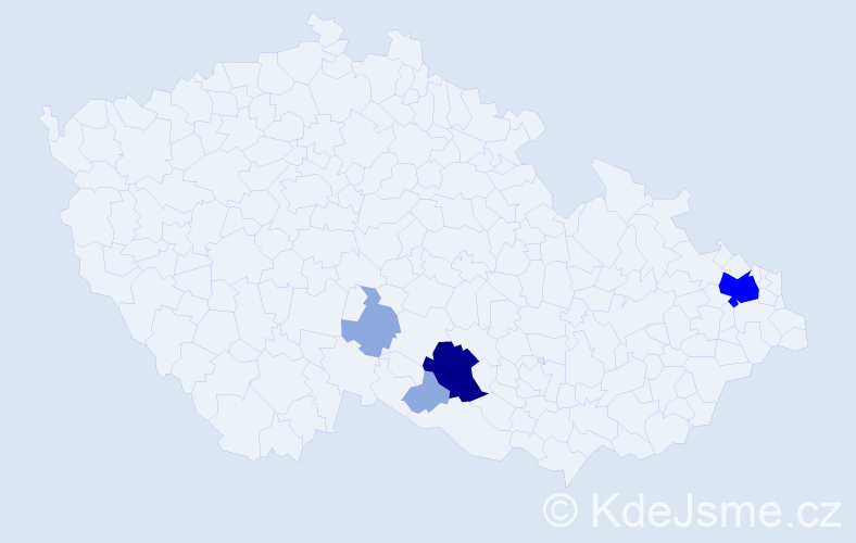 Příjmení: 'Tittlerová', počet výskytů 14 v celé ČR