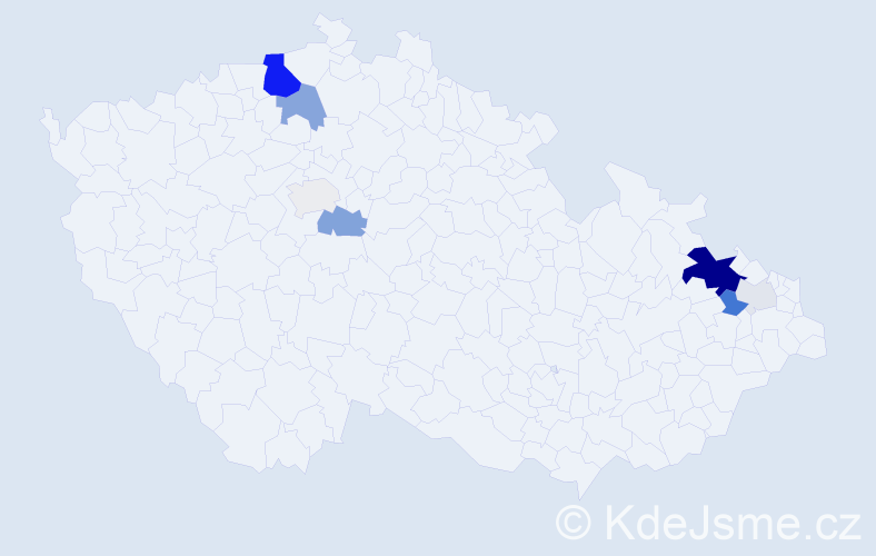 Příjmení: 'Patyk', počet výskytů 30 v celé ČR