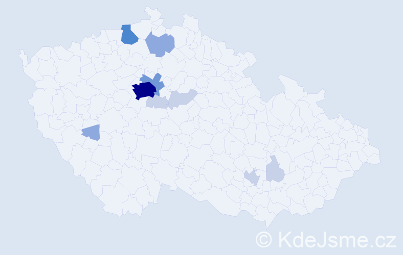 Příjmení: 'Ferentsi', počet výskytů 30 v celé ČR