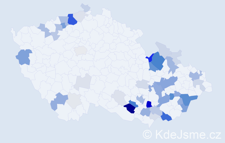 Příjmení: 'Hamala', počet výskytů 154 v celé ČR