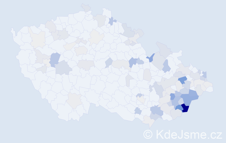 Příjmení: 'Valčíková', počet výskytů 325 v celé ČR