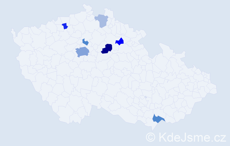 Příjmení: 'Salmon', počet výskytů 19 v celé ČR