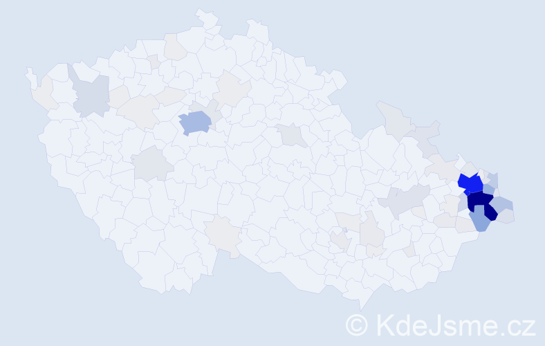 Příjmení: 'Nytrová', počet výskytů 347 v celé ČR