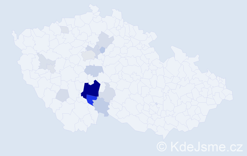 Příjmení: 'Loudín', počet výskytů 58 v celé ČR