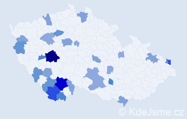 Příjmení: 'Vetrák', počet výskytů 79 v celé ČR