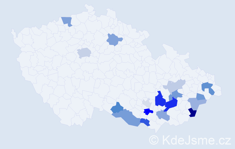 Příjmení: 'Dobíšek', počet výskytů 33 v celé ČR